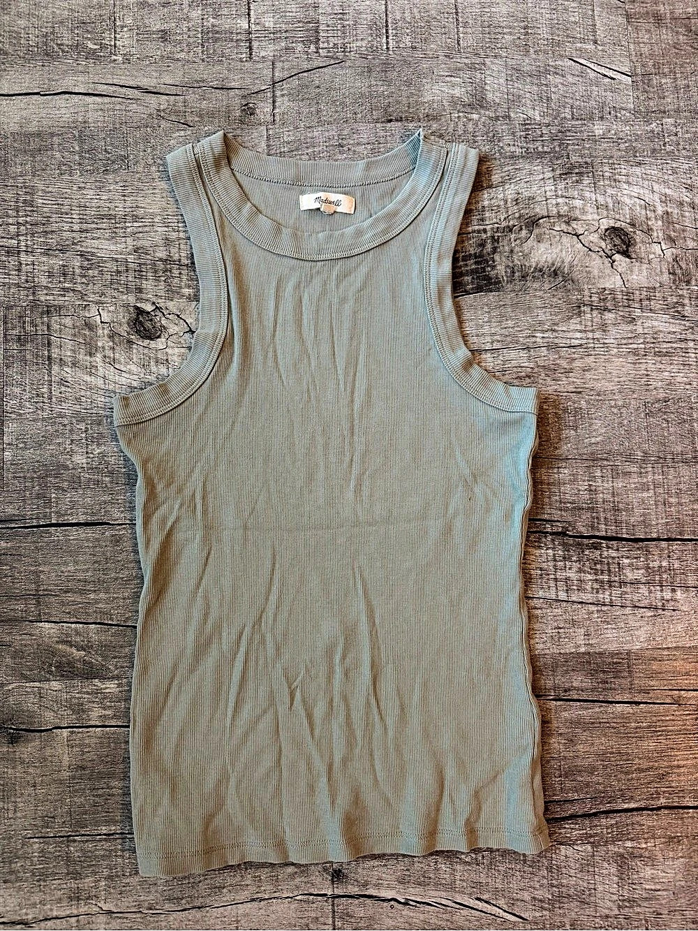 Madewell Ribbed Tank Top in Sage Green Like New